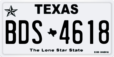 TX license plate BDS4618
