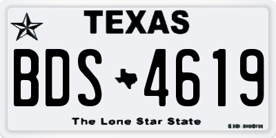 TX license plate BDS4619