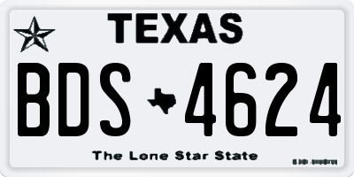 TX license plate BDS4624