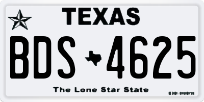 TX license plate BDS4625