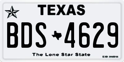 TX license plate BDS4629