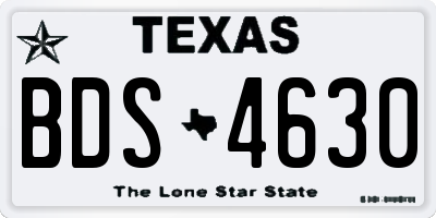 TX license plate BDS4630