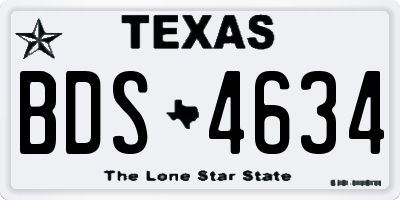 TX license plate BDS4634