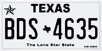 TX license plate BDS4635