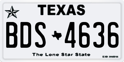 TX license plate BDS4636