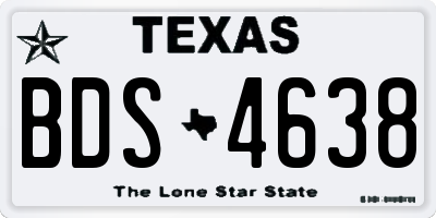 TX license plate BDS4638