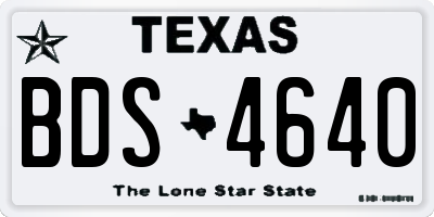 TX license plate BDS4640