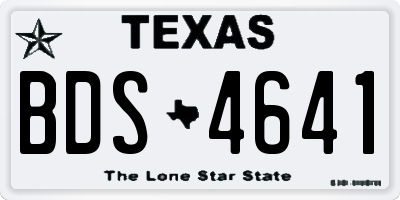 TX license plate BDS4641