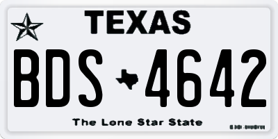 TX license plate BDS4642