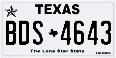 TX license plate BDS4643