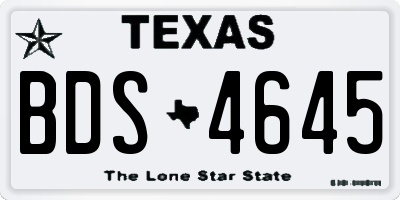 TX license plate BDS4645