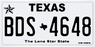 TX license plate BDS4648