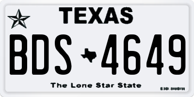 TX license plate BDS4649