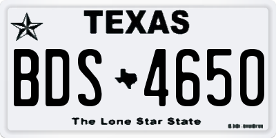 TX license plate BDS4650