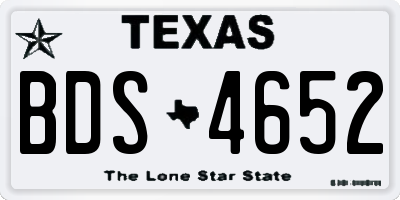 TX license plate BDS4652