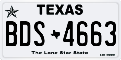 TX license plate BDS4663