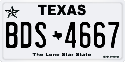 TX license plate BDS4667