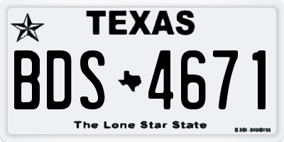 TX license plate BDS4671