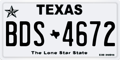 TX license plate BDS4672