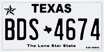 TX license plate BDS4674