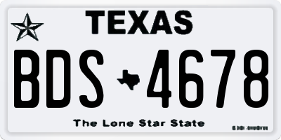 TX license plate BDS4678