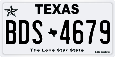 TX license plate BDS4679