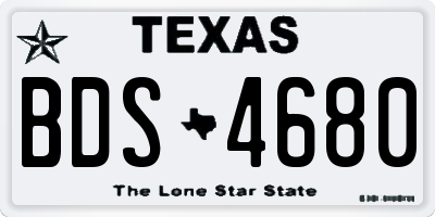 TX license plate BDS4680