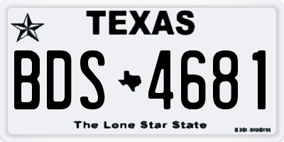 TX license plate BDS4681