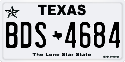 TX license plate BDS4684