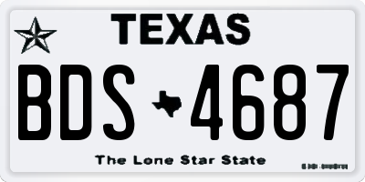 TX license plate BDS4687