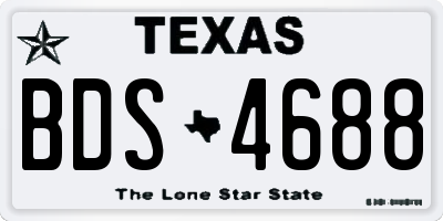 TX license plate BDS4688