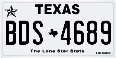 TX license plate BDS4689
