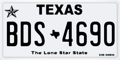 TX license plate BDS4690