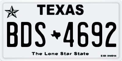 TX license plate BDS4692