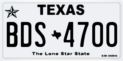 TX license plate BDS4700