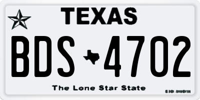 TX license plate BDS4702