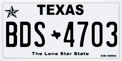 TX license plate BDS4703