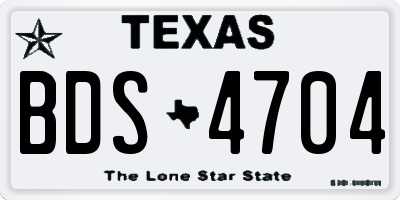 TX license plate BDS4704