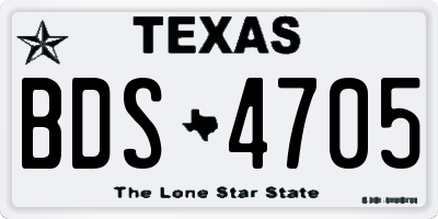 TX license plate BDS4705