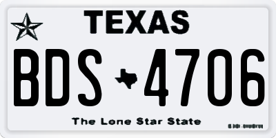 TX license plate BDS4706