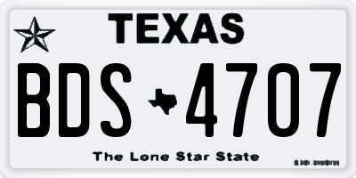 TX license plate BDS4707