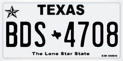 TX license plate BDS4708