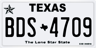 TX license plate BDS4709