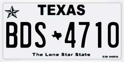 TX license plate BDS4710