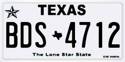 TX license plate BDS4712