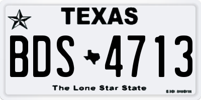 TX license plate BDS4713