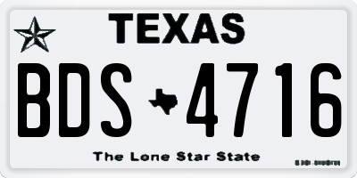 TX license plate BDS4716