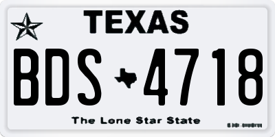 TX license plate BDS4718