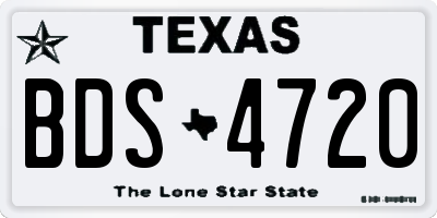 TX license plate BDS4720