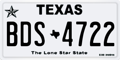 TX license plate BDS4722